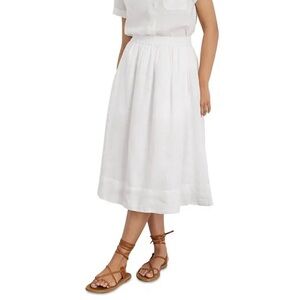 EUC Alex Mill Maddie skirt. White linen lined Midi Skirt. Medium. Worn 1x. 29”L
